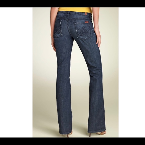 7 For All Mankind, ‘A’ Pocket Boot Cut Jeans Sz 27 - Picture 2 of 9